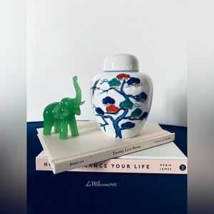 Seymour Mann Bonsai Tree Crane Ginger Jar